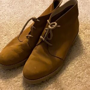 Etienne Aigner Brown Lace Up Boots Suede Leather